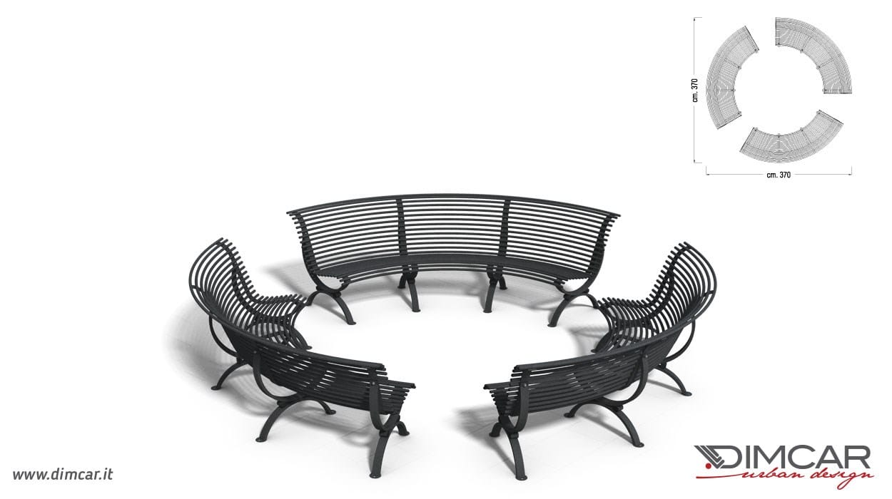 Изогнутая скамья с выпуклым сиденьем DIMCAR ARCH-00008928 - Вид №1