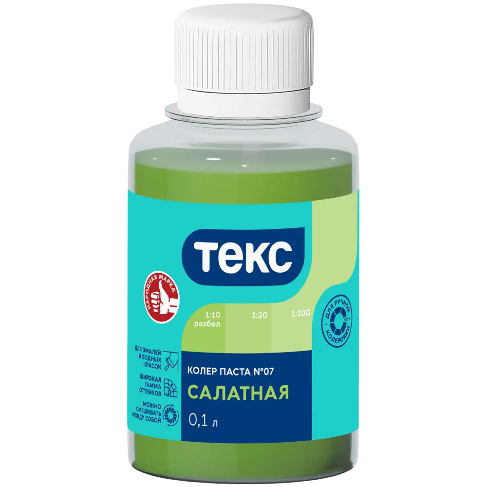 Колер паста Текс Универсал 0.1 л цвет салатный 89344644 STLM-2191444 