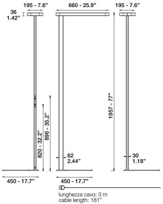 Quadrifoglio Светодиодный торшер прямого света из алюминия sun-id-1396784 - Вид №3