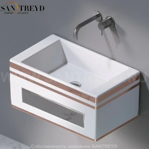 L116467R Подвесная раковина настенная прямоугольная A. e T. Italia Tower белая