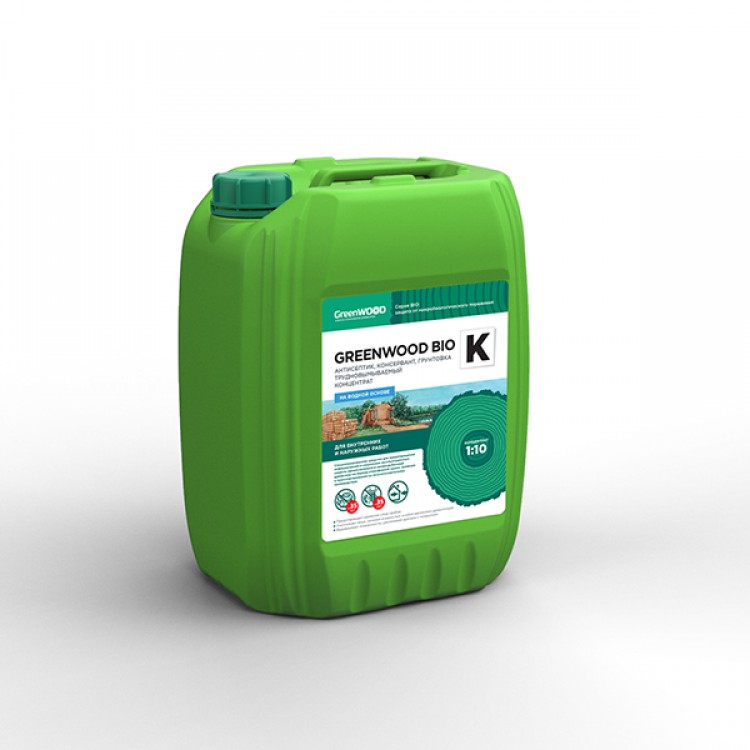GWB-KK/20 GreenLAB GREENWOOD BIO K Концентрат 1:10, 20 л, антисептик, консервант, грунтовка трудновымываемая 