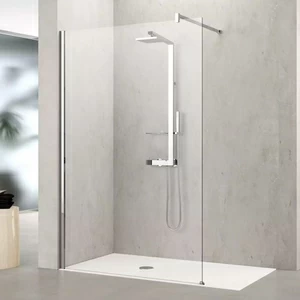 Novellini. Душевой уголок 80x80 см H с хромированным профилем KUADRA