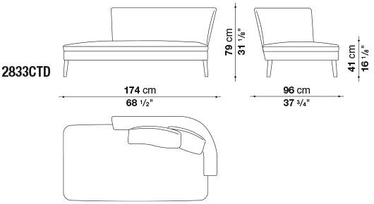 Maxalto Мягкая кушетка из ткани Febo sun-id-1437061 - Вид №7