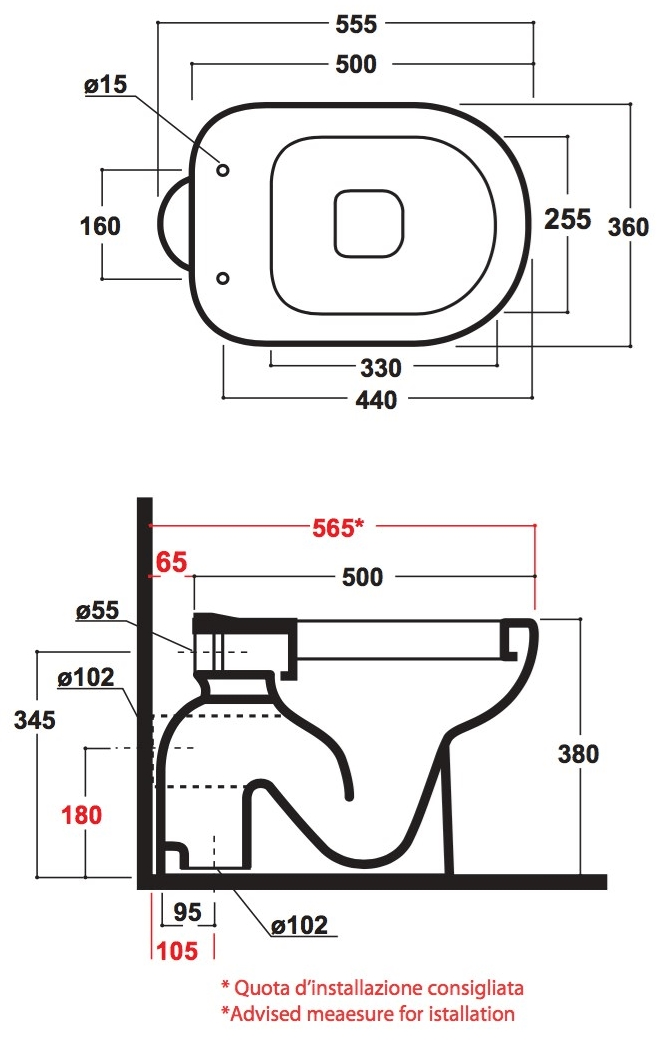 Rub110201 Приставной унитаз напольный Белый Olympia Ceramica RUBINO Италия - Вид №2