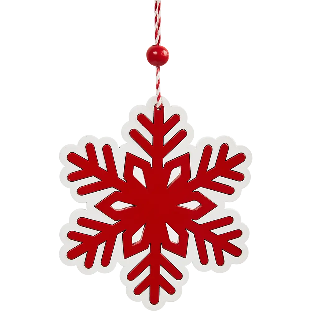 87036558 Елочная игрушка Снежинка 11x11 цвет красный STLM-1483957 Santreyd  - Вид №3
