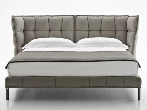 B&B Italia Двуспальная кровать из ткани с мягким изголовьем Husk