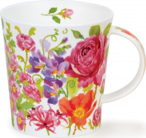 10672736 Dunoon Кружка Dunoon Розовые цветы.Ломонд 320мл, фарфор Фарфор костяной