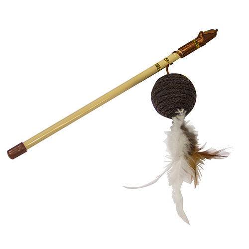 ПР0037755 Игрушка для кошек Natural Дразнилка мяч с пером CHOMPER 