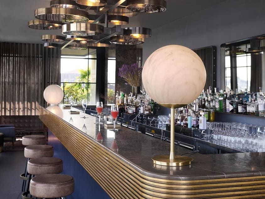 Настольная лампа из латуни и полиэтилена с мраморным эффектом SLIDE ARCH-00096226 - Вид №4