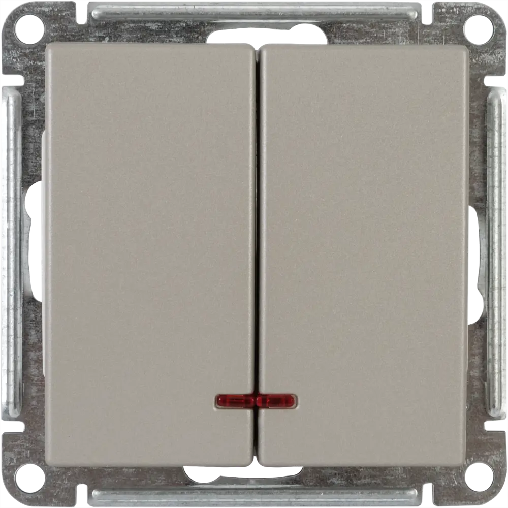 SYSTEME ELECTRIC W59 - двухклавишный выключатель с подсветкой для элегантного освещения 82797975 STLM-0036019