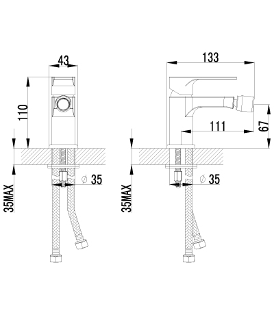 LM1508C Смеситель для биде LEMARK GRACE - Вид №1