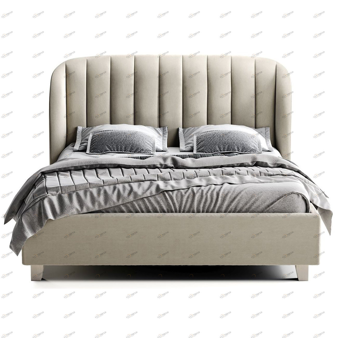 Кровать двуспальная 180х200 серая Tulip THE IDEA ДИЗАЙНЕРСКИЕ 210653 Серый 