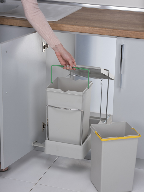 Контейнер для мусора на дверцу Gamma 400/28 Light Grey NAVAKO 10014 - Вид №4