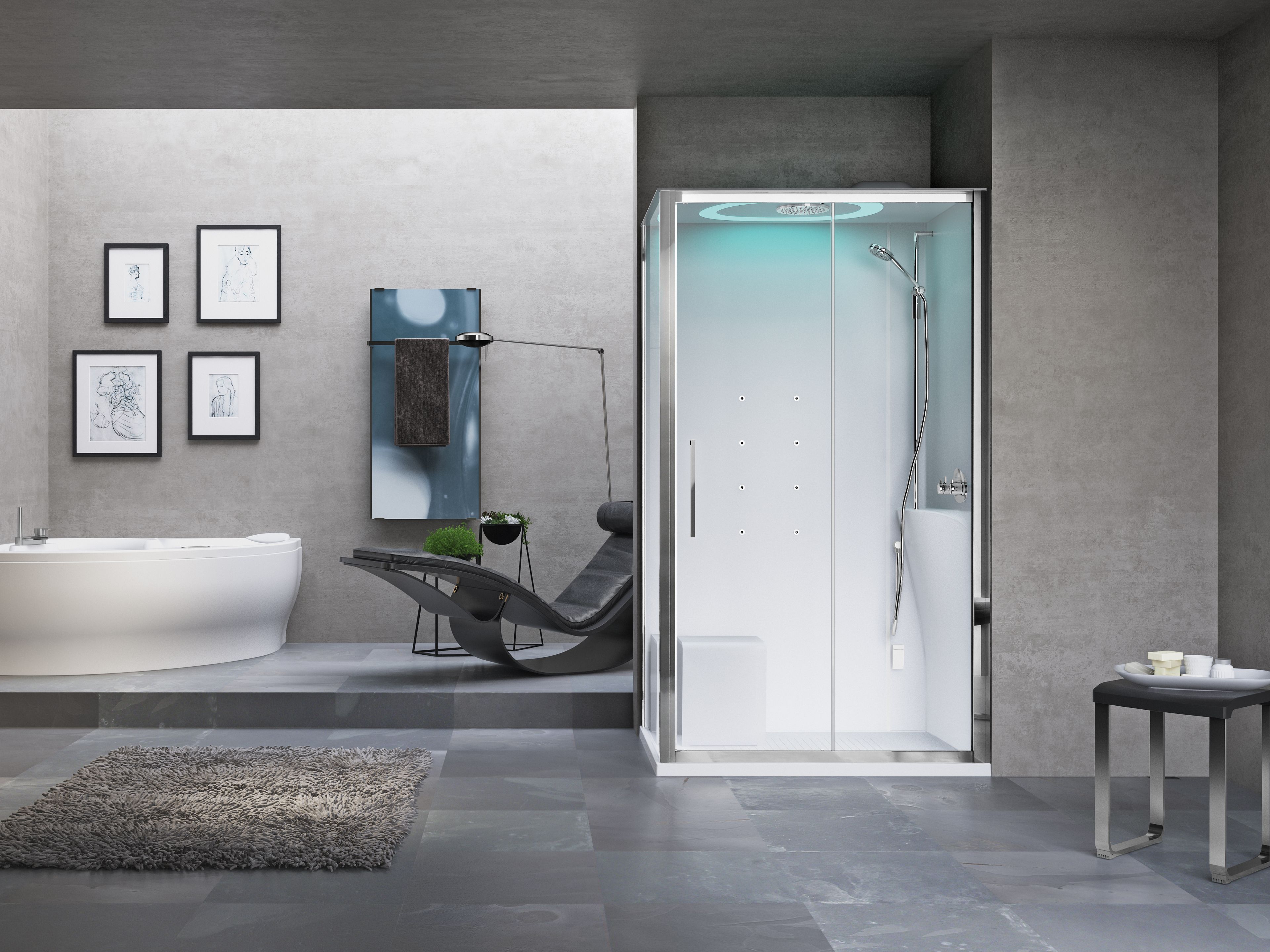 Угловая многофункциональная душевая кабина Novellini Eon ARCH-00130063