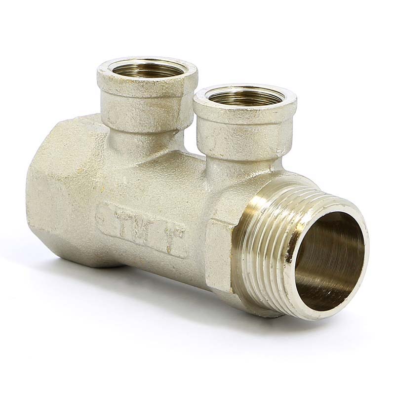 Коллектор НВ 1" никелированный TIEMME 2 выхода 1/2"В 36мм 1910082 - Вид №4