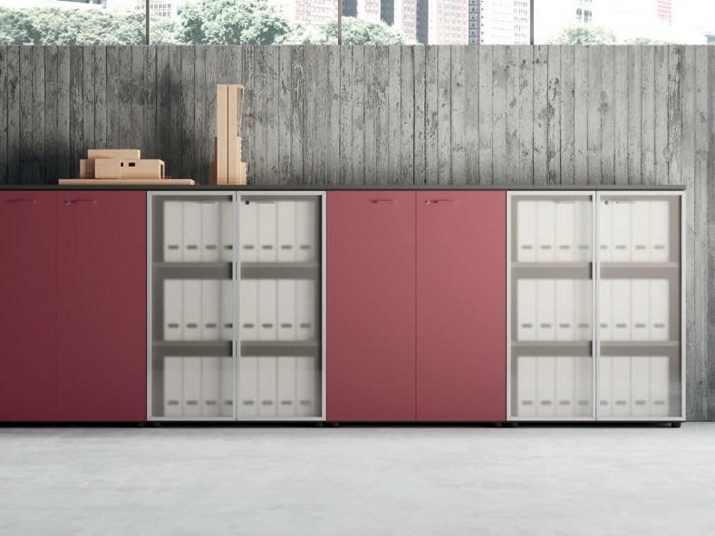 Las Mobili Высокий офисный блок из дерева и стекла с распашными дверями Contenitori universali evo sun-id-1443690 - Вид №4