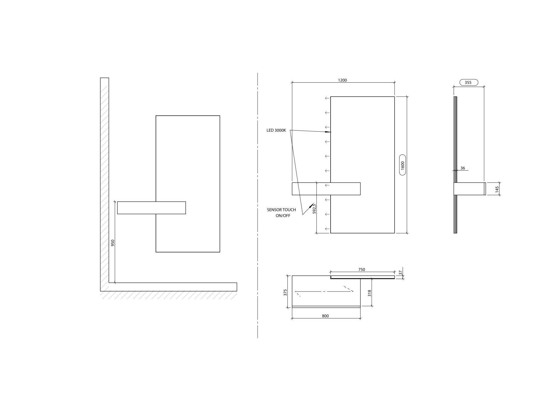 Деревянный шкаф для прихожей с настенным зеркалом Laskasas Origin ARCH-00126660 - Вид №4