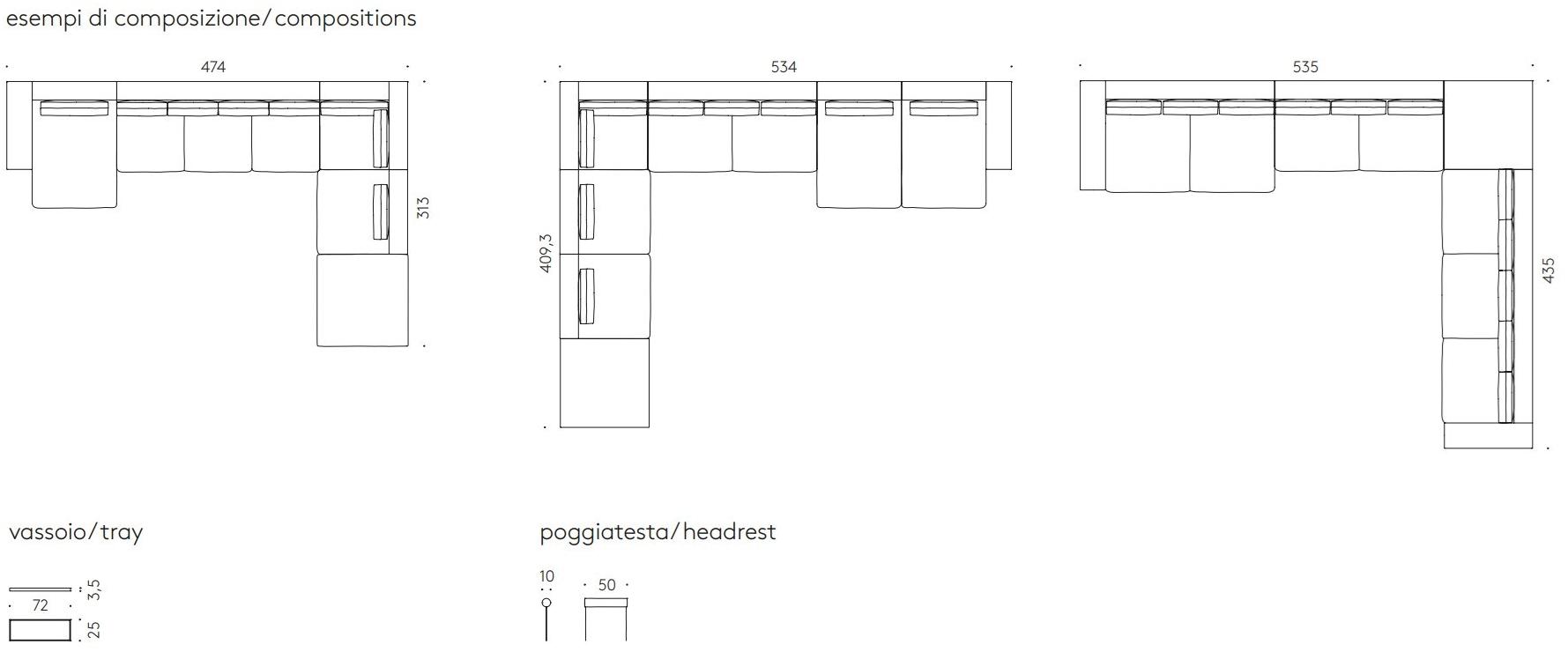 DE PADOVA 3-х местный диван с шезлонгом Flying landscape sun-id-1429104 - Вид №11