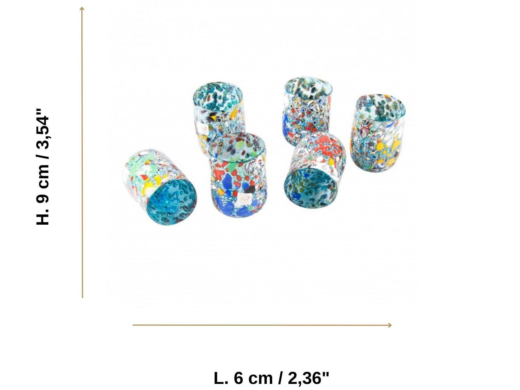 Набор из шести стаканов из муранского стекла ручной работы YourMurano готы ARCH-00141231 - Вид №5