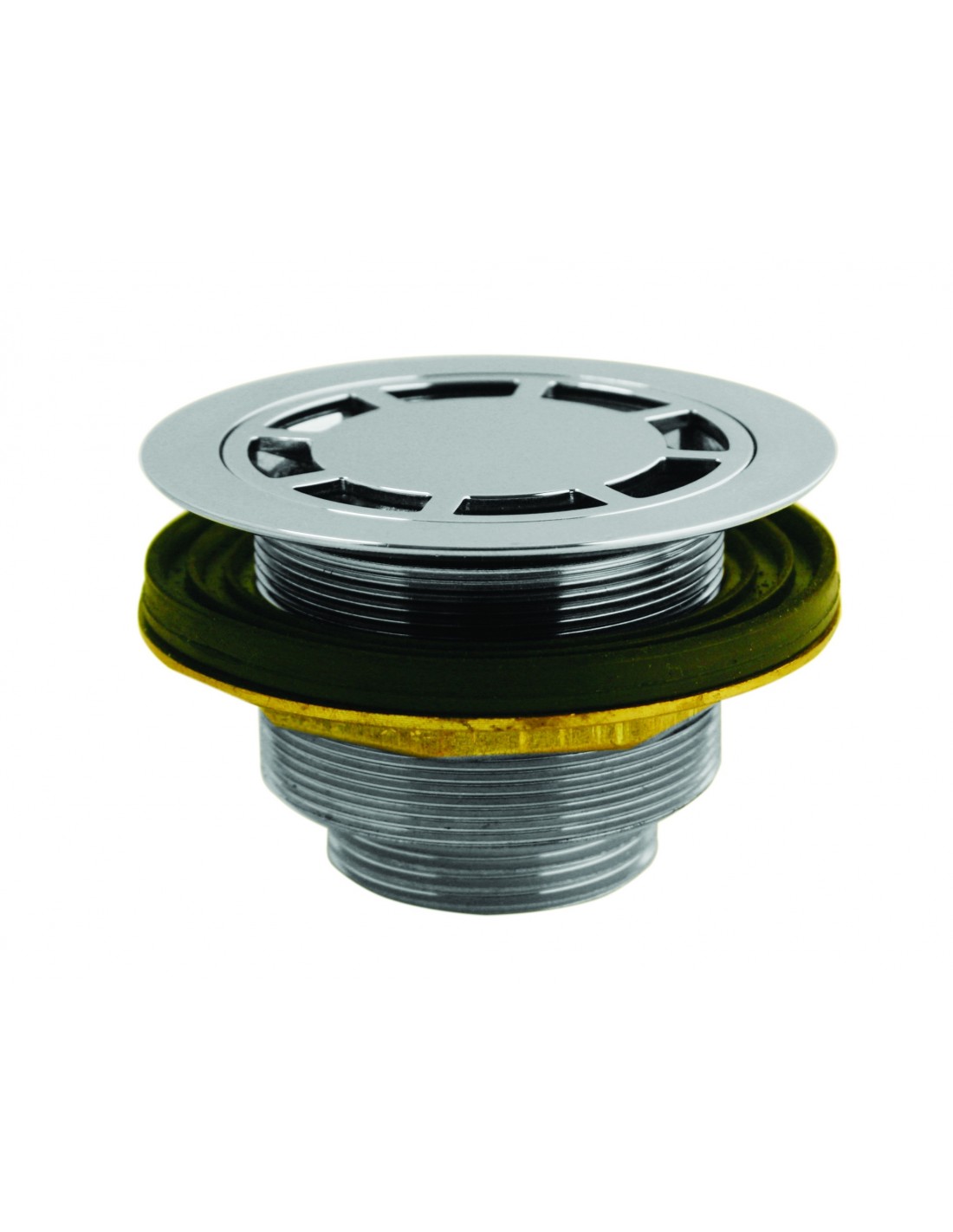 311200 000 00  Душевой трап для поддона с отверстием Д. 60 мм, дизайнерская решетка, выход вертикальный Д. 35 мм, винт, латунь Valentin Хром 