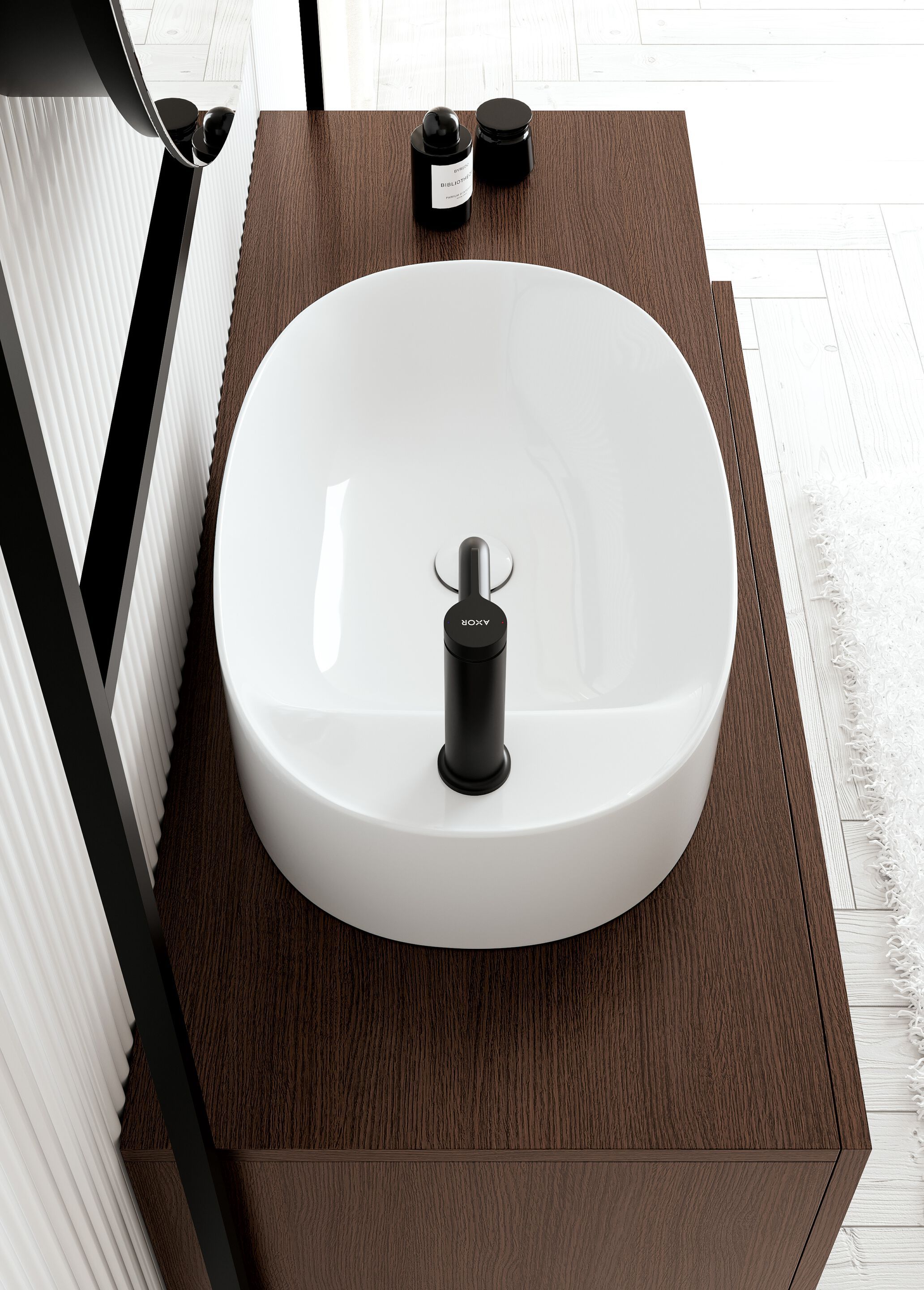 Керамическая столешница овальная раковина Scarabeo Ceramiche Skinny ARCH-00102198