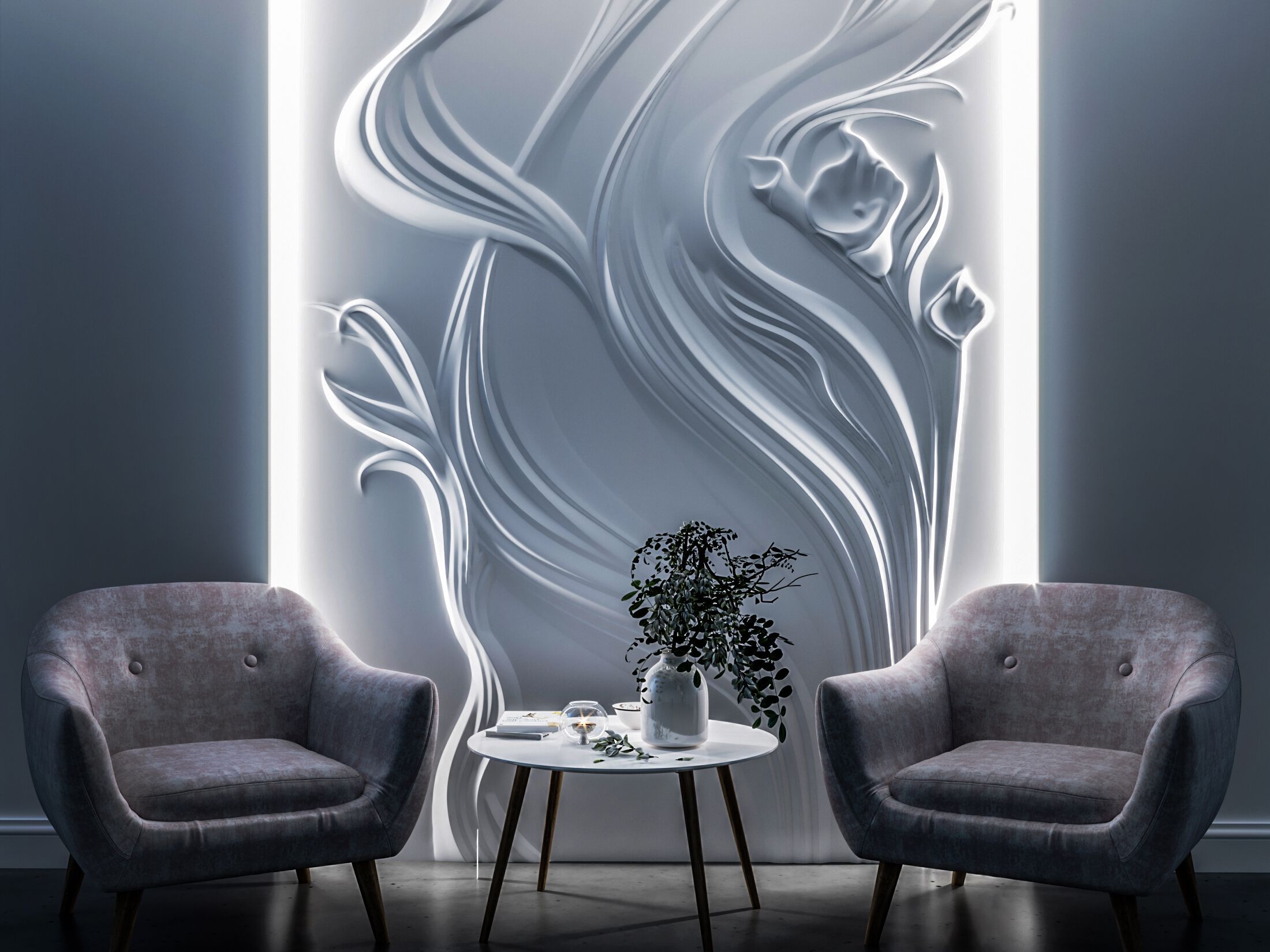 Трехмерная декоративная гипсовая панель WallDeco KALA ARCH-00090294