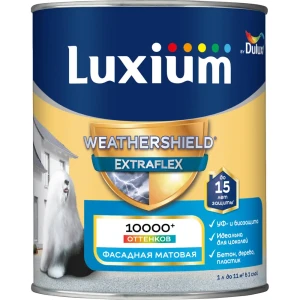 Фасадная краска Luxium Weathershield Extraflex матовая цвет прозрачный база BC 0.9 л