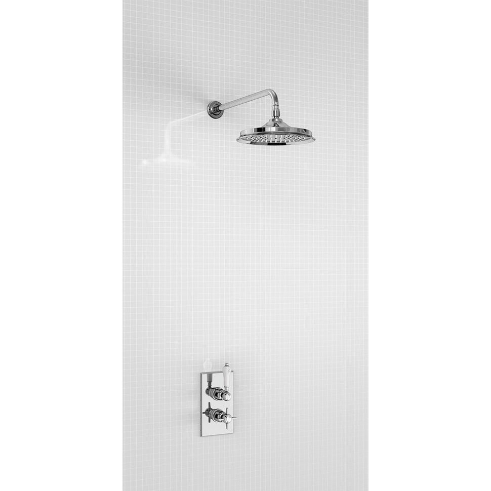 Душевая стойка с встроенным термостатом на 1 выпуск, верхняя лейка 9', ХРОМ [BARC73 CHR + V17] Arcade Burlington ARC73 CHR, V17/ARCV17 CHR - Вид №1