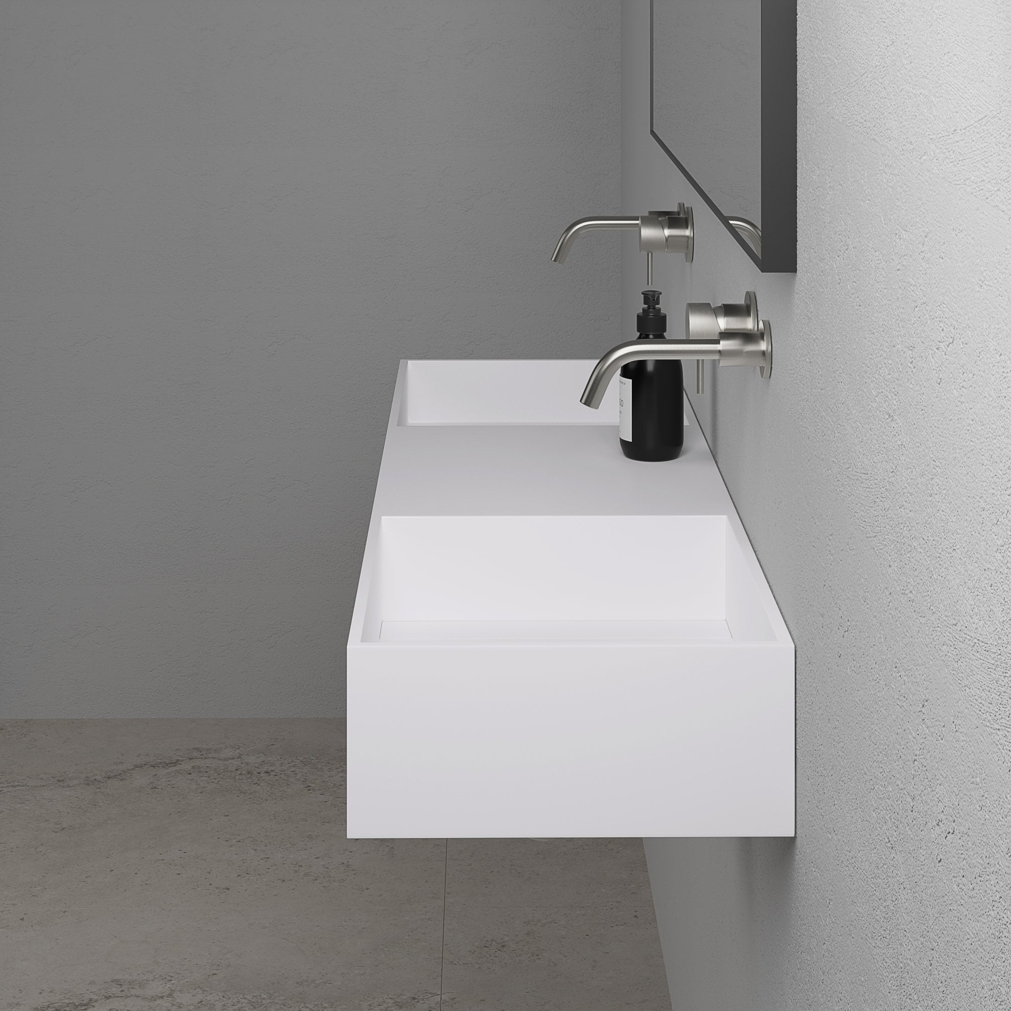 Прямоугольный двойной подвесной умывальник из смолы LUSSO COTTI ARCH-00102562 - Вид №1