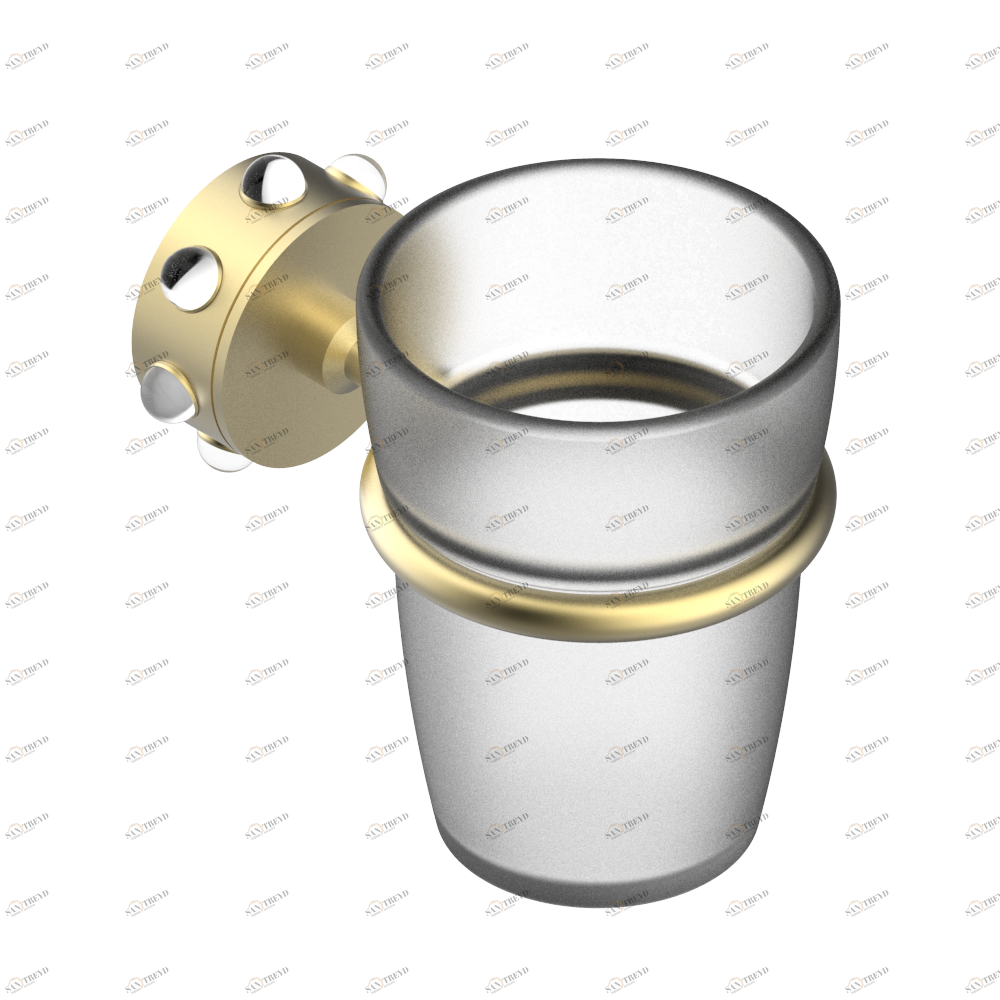 A2N-536 Стакан настенный для зубных щёток Thg-paris Mossi со светлым хрусталём Покрытие PVD матовая латунь A2N-536 CAT.F