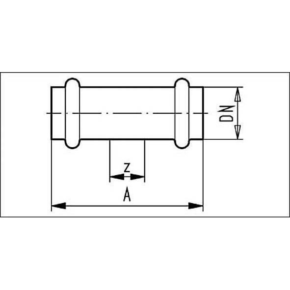 69270S54 SANHA 9270S пресс-фит. нерж.сталь, муфта подвижная ВПр-ВПр 54 мм  - Вид №1