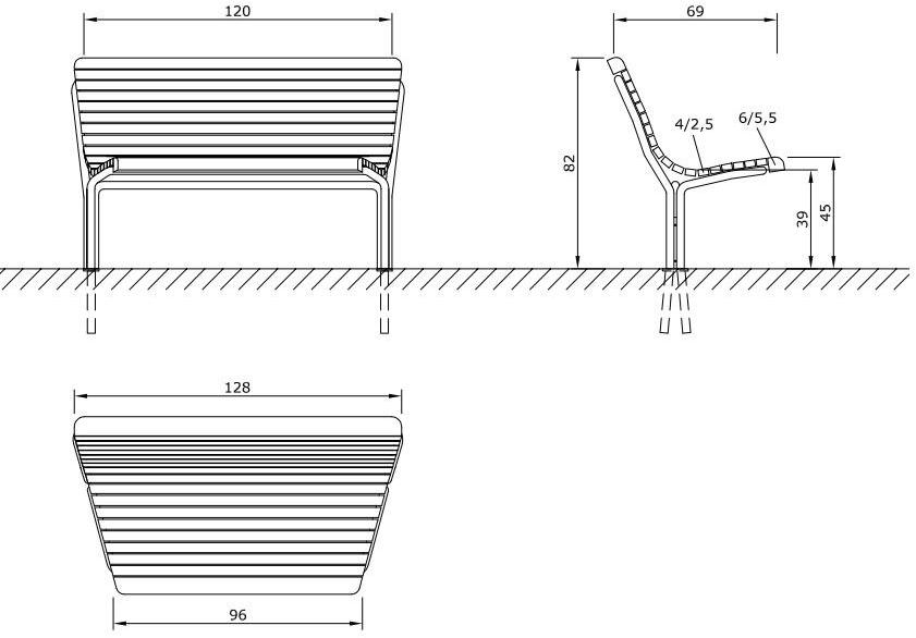 Euroform W Модульная деревянная скамья со спинкой Contour 327, 328, 329, 330 - Вид №8