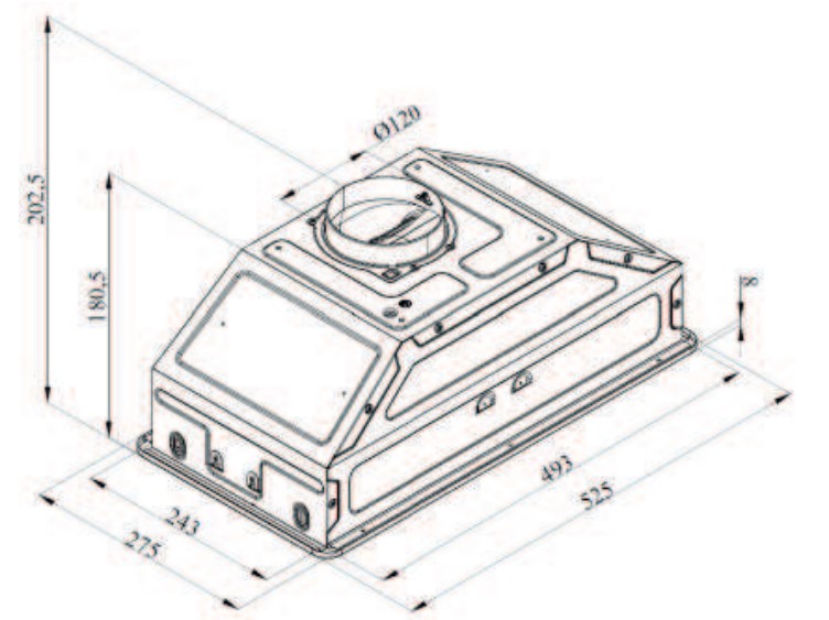 9973940 Вытяжка полновстраиваемая Darina Built in M605B черный STDN-0069030 - Вид №4