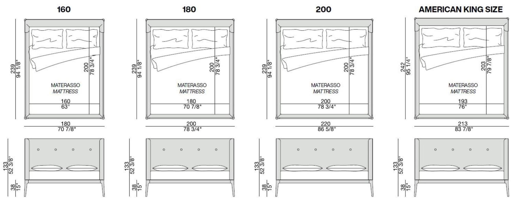 Porada Двуспальная кровать из дерева с мягким изголовьем Iron sun-id-1511064 - Вид №5