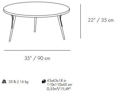 Mambo Unlimited Ideas Круглый журнальный столик для гостиной Way sun-id-1492264 - Вид №3