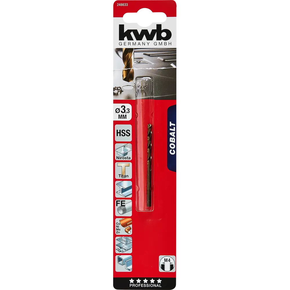 Сверло спиральное по металлу HSS-Co KWB 248633 3.3x61 мм 86585694 STLM-2117789  - Вид №3