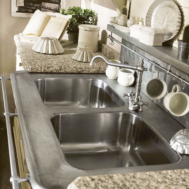 Встроенная лакированная кухня с полуостровом Marchi Cucine Country Chic ARCH-00028340 - Вид №7