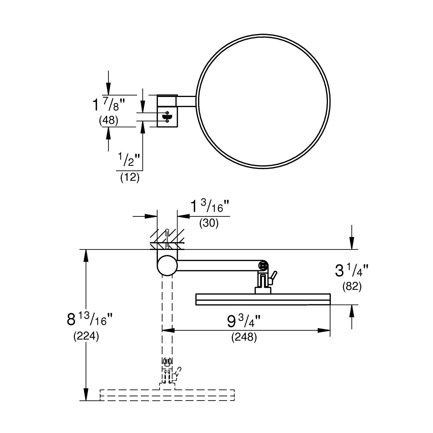 Косметическое зеркало GROHE Selection, теплый закат глянец (41077DA0) - Вид №1