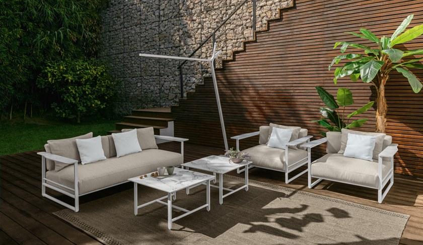 Talenti Квадратный садовый журнальный столик из керамогранита Riviera Rivtc70 - Вид №1