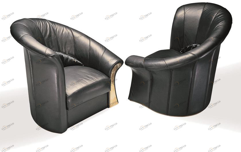 Mirabili Мягкое кожаное кресло с подлокотниками Mirabili arte d'abitare sun-id-1482497