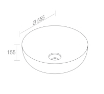L601T0R0V0140 Раковина накладная ELITE ROUND 555х555х155 мм без перелива Голубой матовый AeT ITALIA - Вид №1