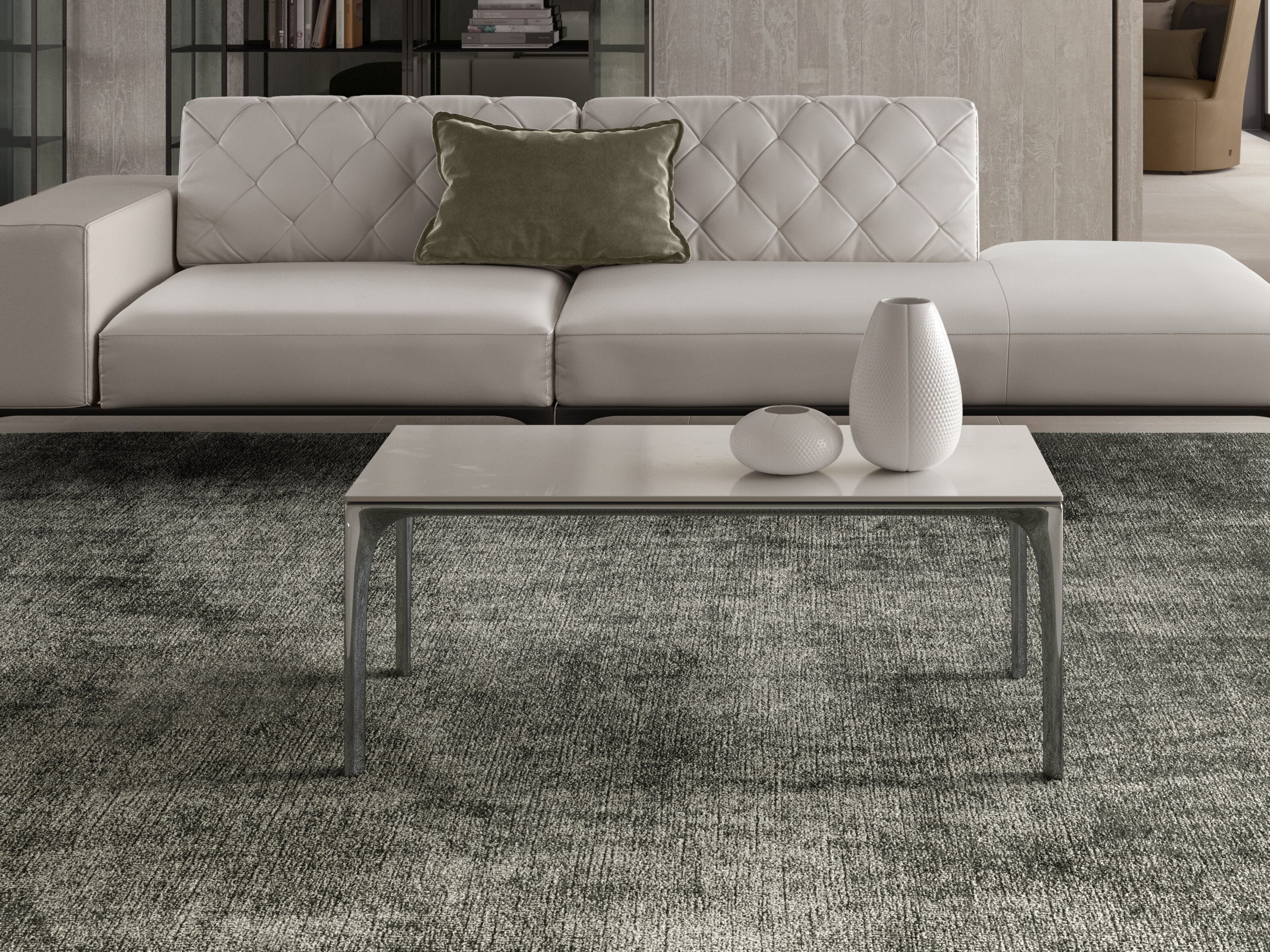 Низкий квадратный журнальный столик с гранитной столешницей Natuzzi Italia Skyline ARCH-00112647 - Вид №4