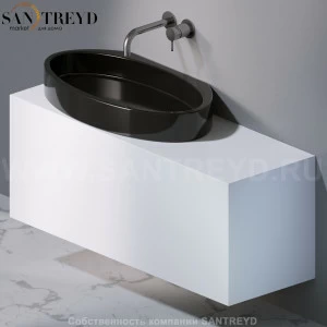 C180V3..100 Настенный туалетный столик с 1 ящиком с отверстием для раковин слева белый глянцевый A. e. T. ITALIA M35 Италия