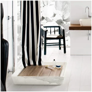 Душевой поддон из мрамора Bianco Carrara