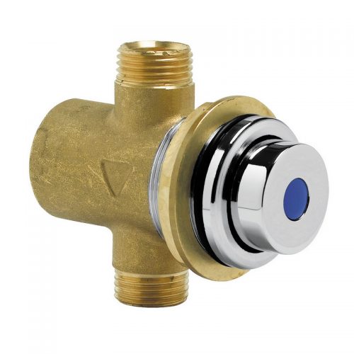 08140SP Idral Самозакрывающийся смеситель для раковины скрытого монтажа с приспособлением для тонких стенок. Кнопочное управление 