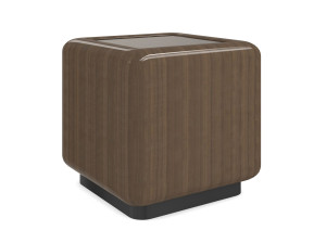 Высокий квадратный журнальный столик с зеркальной стеклянной столешницей