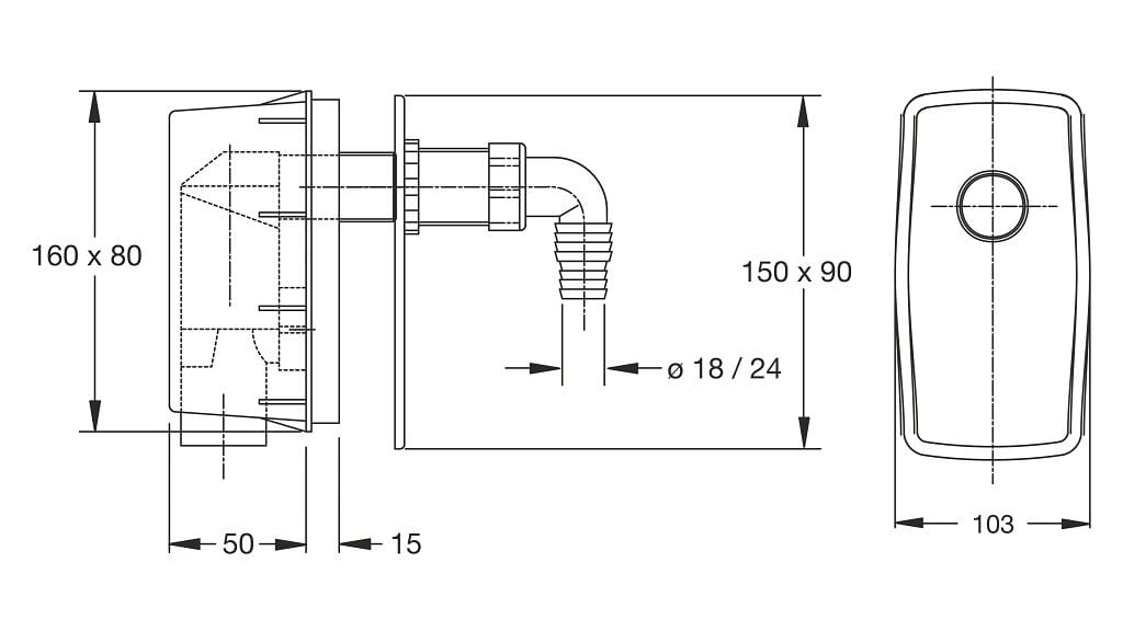 ABS стиральная машина и посудомоечная машина сифон Bonomini Compact ARCH-00149218 - Вид №3