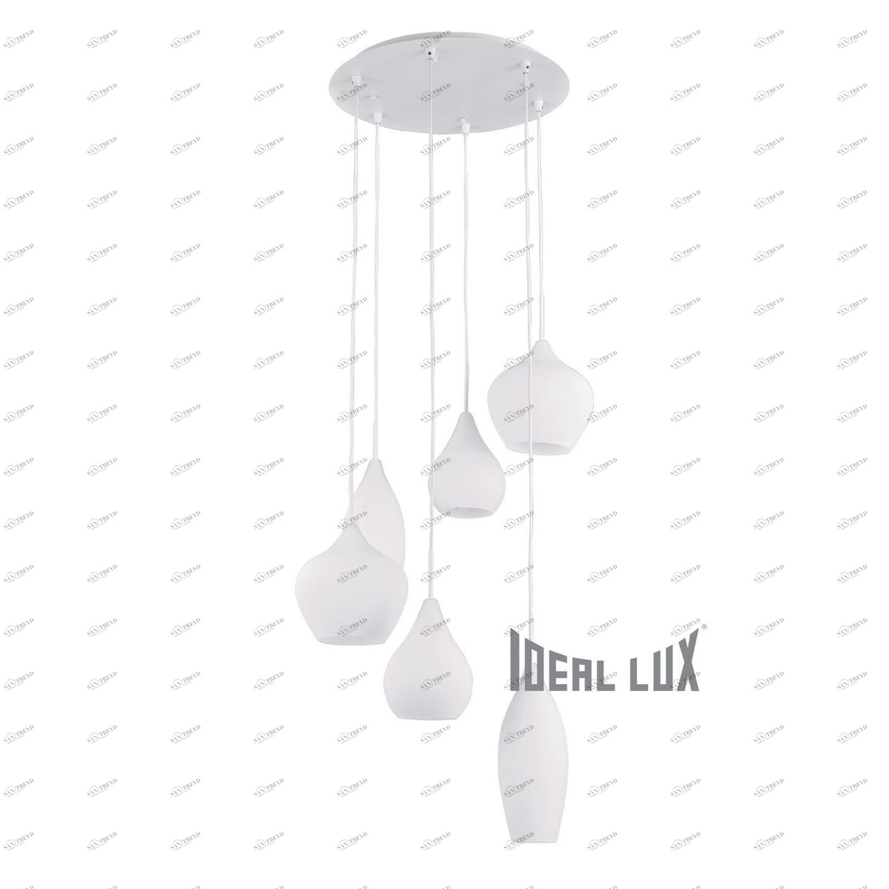 Подвесная люстра Ideal Lux Soft SP6 Bianco IDEAL LUX ДИЗАЙНЕРСКИЕ, SOFT BIANCO 057432 Белый 