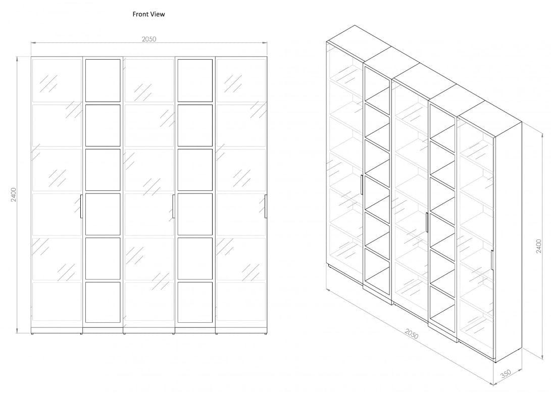 Витрина из дерева и стекла со встроенным освещением LUSSO Zotto ARCH-00144740 - Вид №8