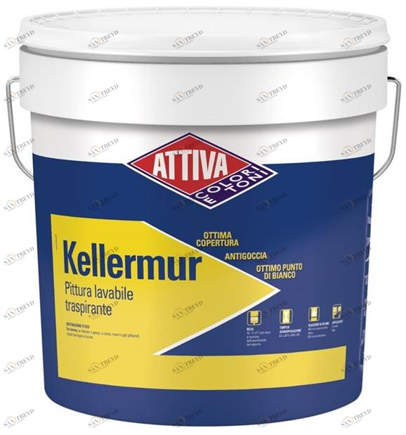 ATTIVA Дышащая моющаяся краска на водной основе для внутренних работ Smalti e pitture sun-id-1484474
